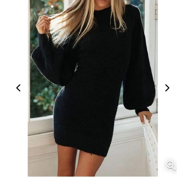 Exlura NEW Mock Neck Bodycon Mini Sweater Dress Size S - Picture 2 of 13